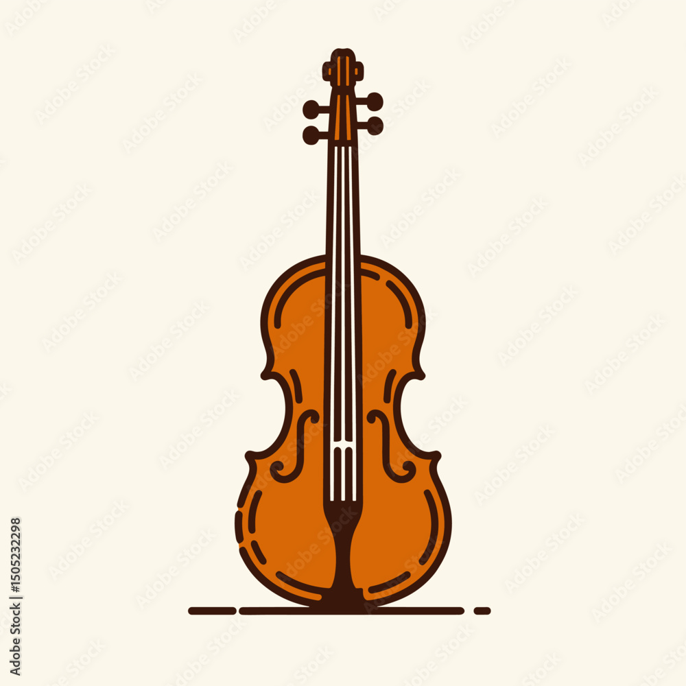 Fototapeta premium Elegant line art illustration of a violin.