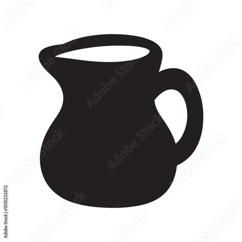Jug clipart cartoon style vector illustration Silhouette White background.