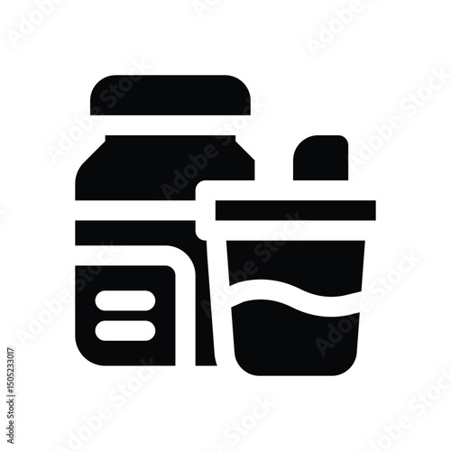 whey glyph icon. Strong and solid vector icon for websites, mobile interfaces, presentations, and visual branding. High quality and easy to edit.