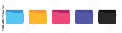 File folder icon, cloud storage, file transfer encrypted form, connection docs information migration. Access to remote file documents and folder. Document icon vector. 