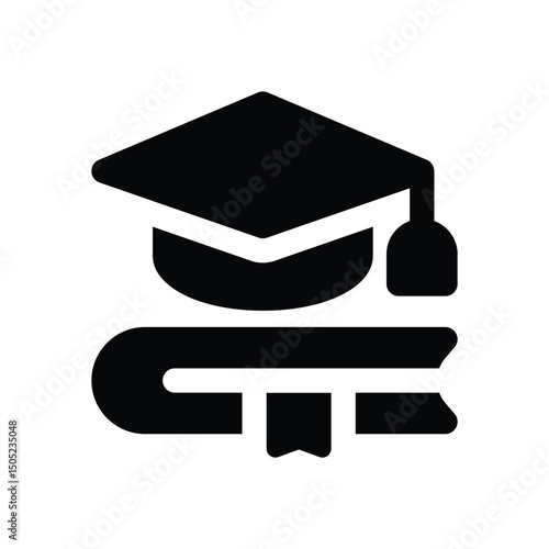 education glyph icon. Strong and solid vector icon for websites, mobile interfaces, presentations, and visual branding. High quality and easy to edit.