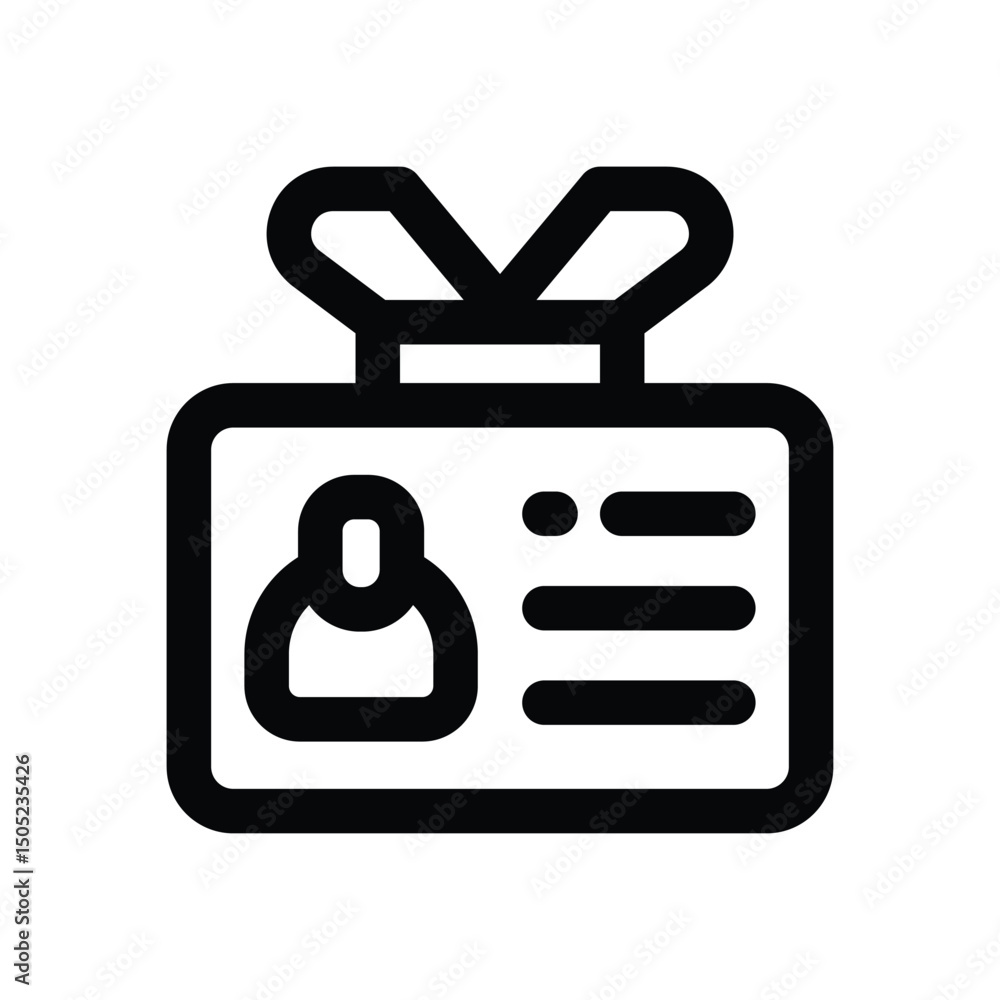 Obraz premium student card line icon. Clean and minimalist vector icon for websites, mobile apps, presentations, and logos. Fully scalable and customizable for any project.