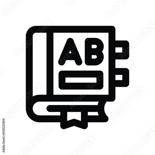 text book line icon. Clean and minimalist vector icon for websites, mobile apps, presentations, and logos. Fully scalable and customizable for any project.