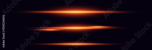 Glowing horizontal lines, red flashes. Futuristic effect of neon rays glare.