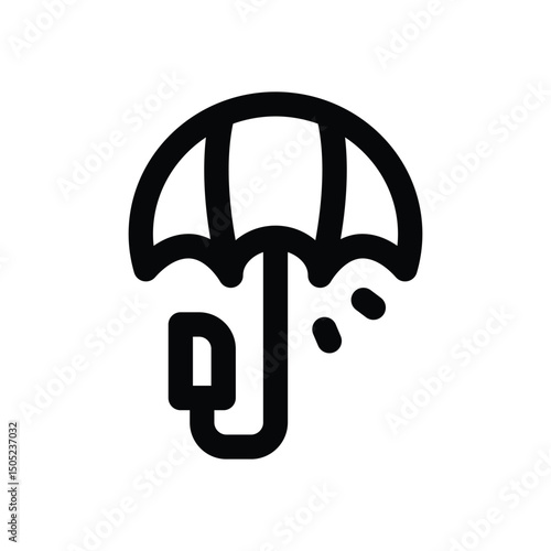 umbrella line icon. Clean and minimalist vector icon for websites, mobile apps, presentations, and logos. Fully scalable and customizable for any project.