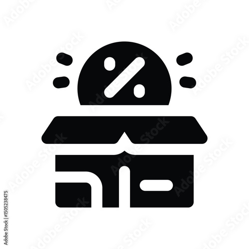 open box glyph icon. Strong and solid vector icon for websites, mobile interfaces, presentations, and visual branding. High quality and easy to edit.