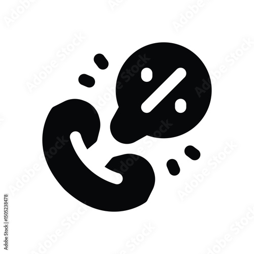 phone call glyph icon. Strong and solid vector icon for websites, mobile interfaces, presentations, and visual branding. High quality and easy to edit.