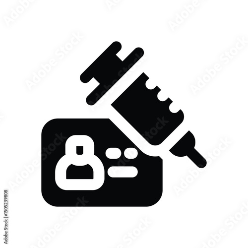 vaccine glyph icon. Strong and solid vector icon for websites, mobile interfaces, presentations, and visual branding. High quality and easy to edit.