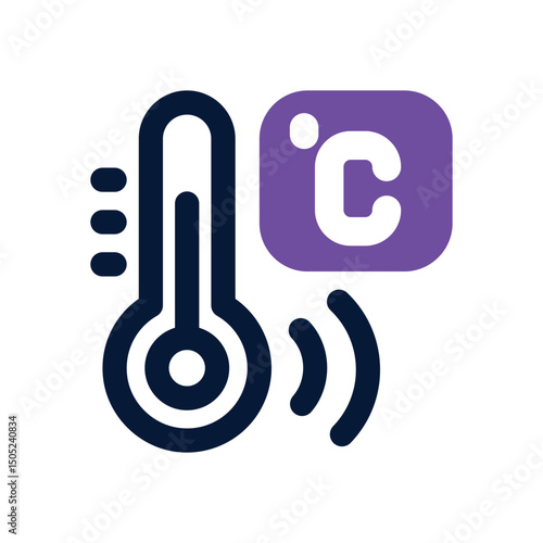 temperature sensor duotone icon. Sleek and modern vector icon for websites, mobile apps, marketing materials, and corporate design. Fully scalable and ready to use.