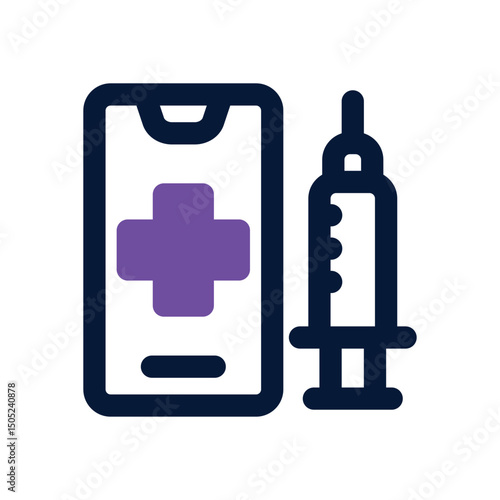 vaccine app duotone icon. Sleek and modern vector icon for websites, mobile apps, marketing materials, and corporate design. Fully scalable and ready to use.
