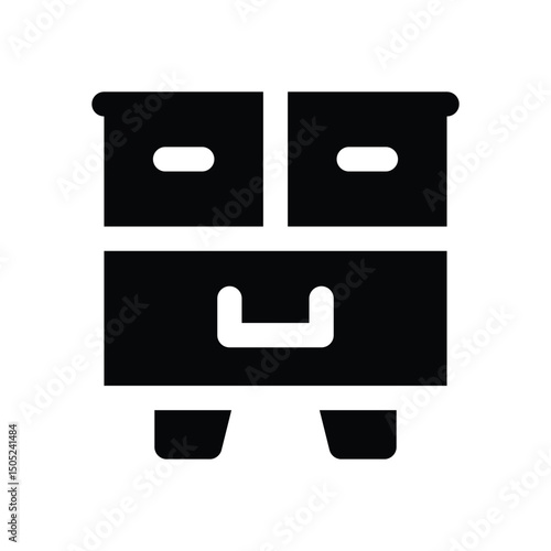 drawer glyph icon. Strong and solid vector icon for websites, mobile interfaces, presentations, and visual branding. High quality and easy to edit.
