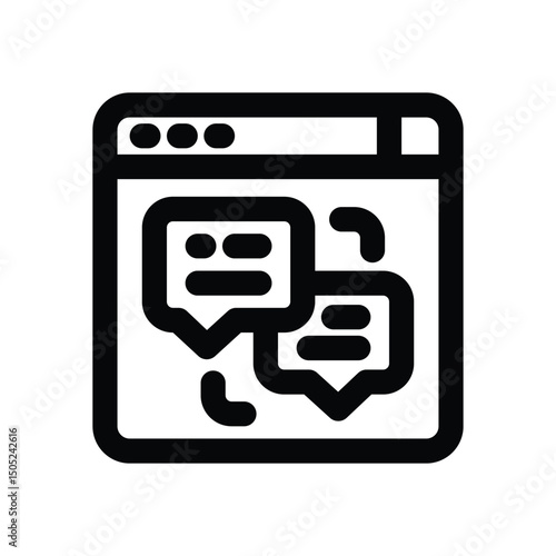 online discussion line icon. Clean and minimalist vector icon for websites, mobile apps, presentations, and logos. Fully scalable and customizable for any project.