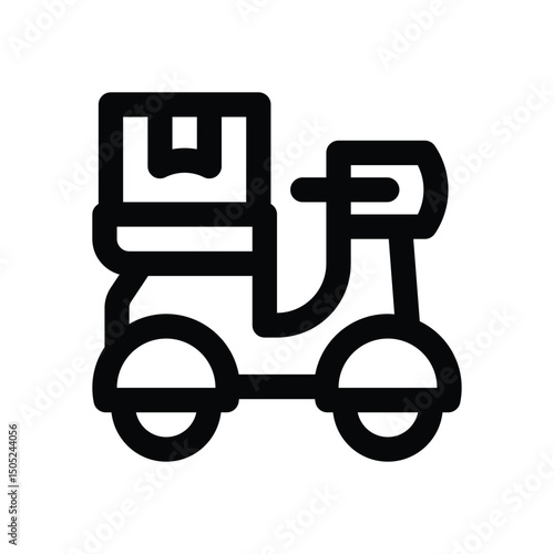 motorcycle delivery line icon. Clean and minimalist vector icon for websites, mobile apps, presentations, and logos. Fully scalable and customizable for any project.