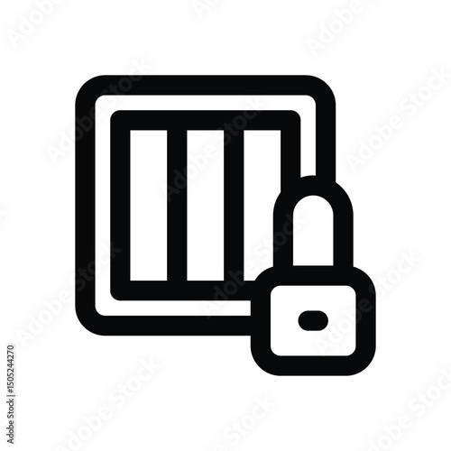 locked package line icon. Clean and minimalist vector icon for websites, mobile apps, presentations, and logos. Fully scalable and customizable for any project.