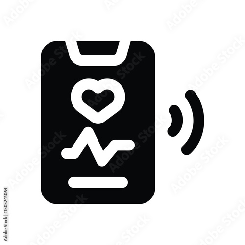 daily health app glyph icon. Strong and solid vector icon for websites, mobile interfaces, presentations, and visual branding. High quality and easy to edit.