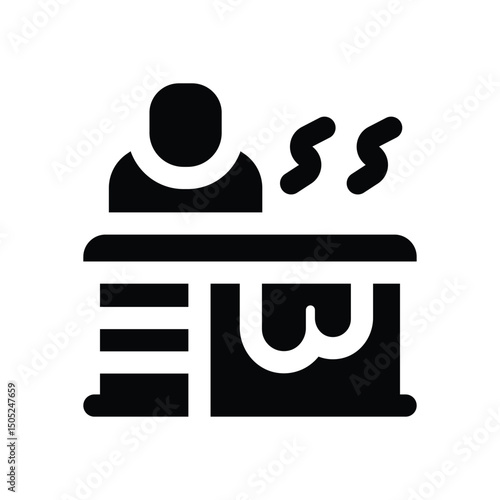sauna glyph icon. Strong and solid vector icon for websites, mobile interfaces, presentations, and visual branding. High quality and easy to edit.