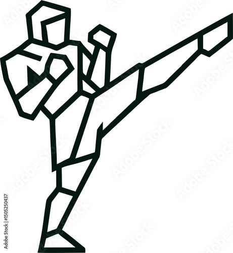 Angular fighter launches a mighty kick