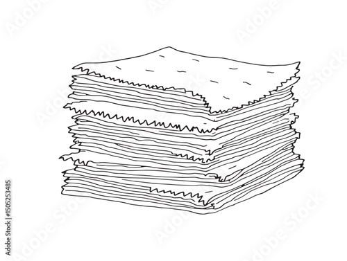Paper towel roll vector line drawing for stock graphics