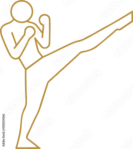 Minimalist martial artist practicing front kick