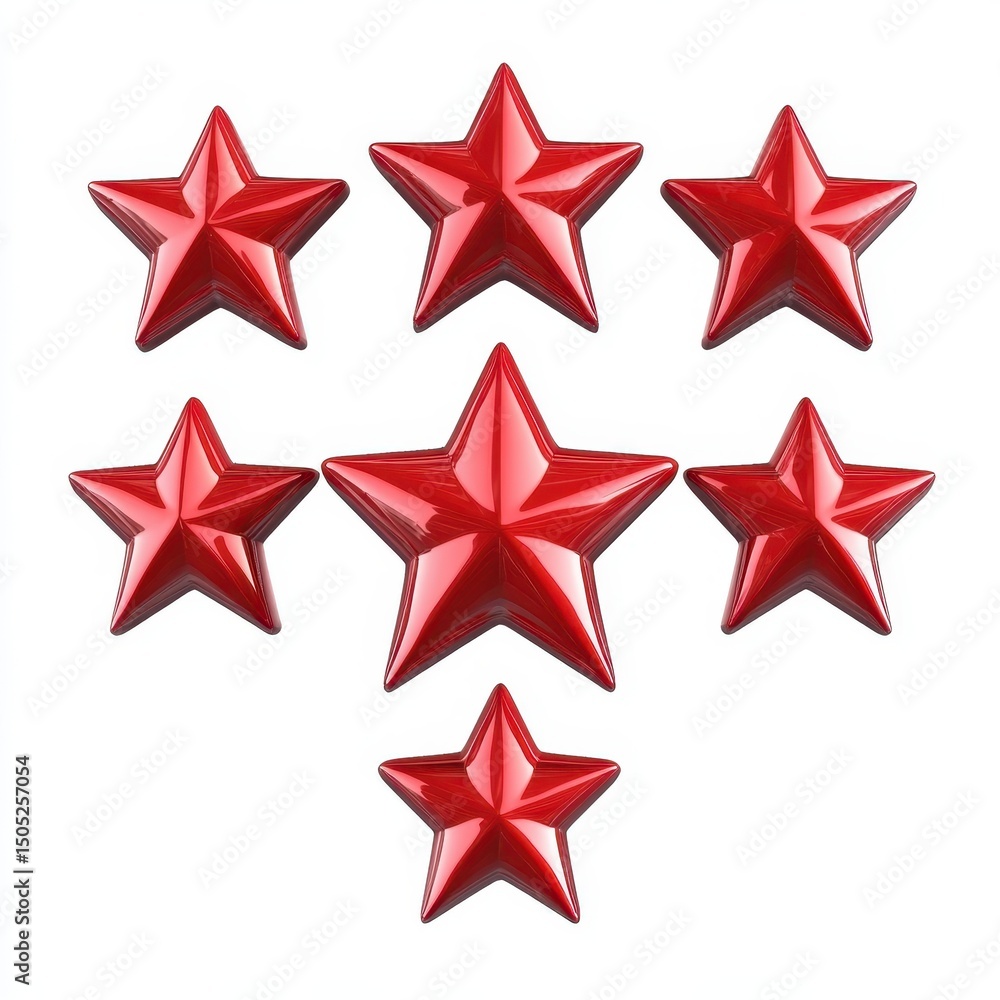 Star Rating Red - 3D Christmas Star Isolated Symbol Icon Star Rating Red - 3D Christmas Star Isolated Symbol Icon