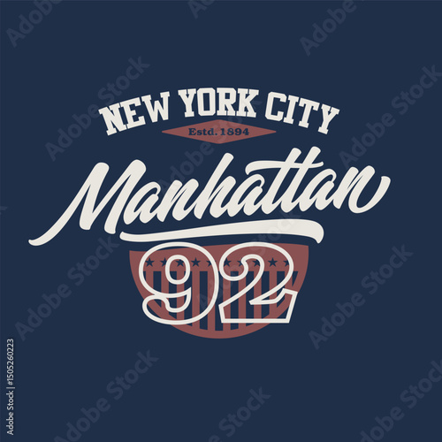 Manhattan varsity league college slogan vector illustration for t-shirt and other uses