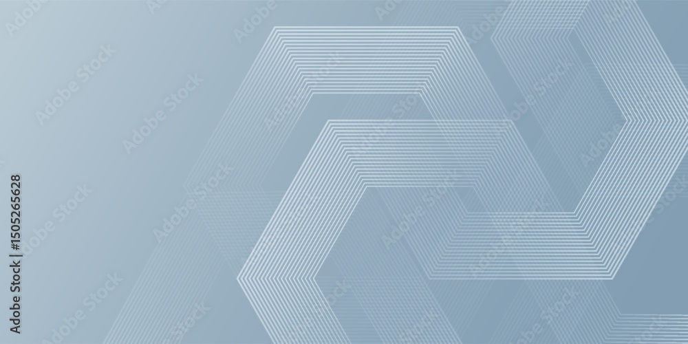 Fototapeta premium Abstract hexagon lines on gray background. Geometric stripe line art design modern