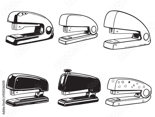 Stapler line art drawing perfect for office themed projects