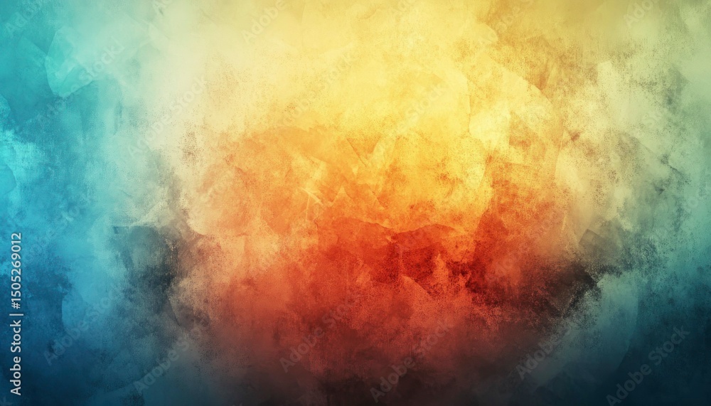 Fototapeta premium Abstract Colorful Watercolor Background Texture Teal Orange Yellow Red Hues