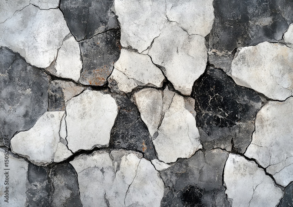 Fototapeta premium Close-up view of a cracked concrete surface.