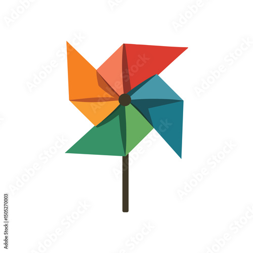 Colorful Origami Pinwheel Icon Vibrant Paper Art for Playfulness and Wind