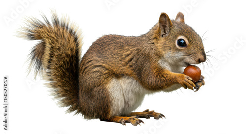 Isolated Squirrel Holding Nut
