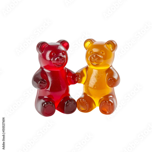Wallpaper Mural Two adorable gummy bear candy friends holding hands on transparent background Torontodigital.ca