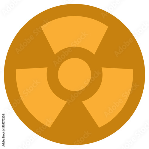 Nuclear Radiation Icon, Flat Design Style Icon Icon Symbol