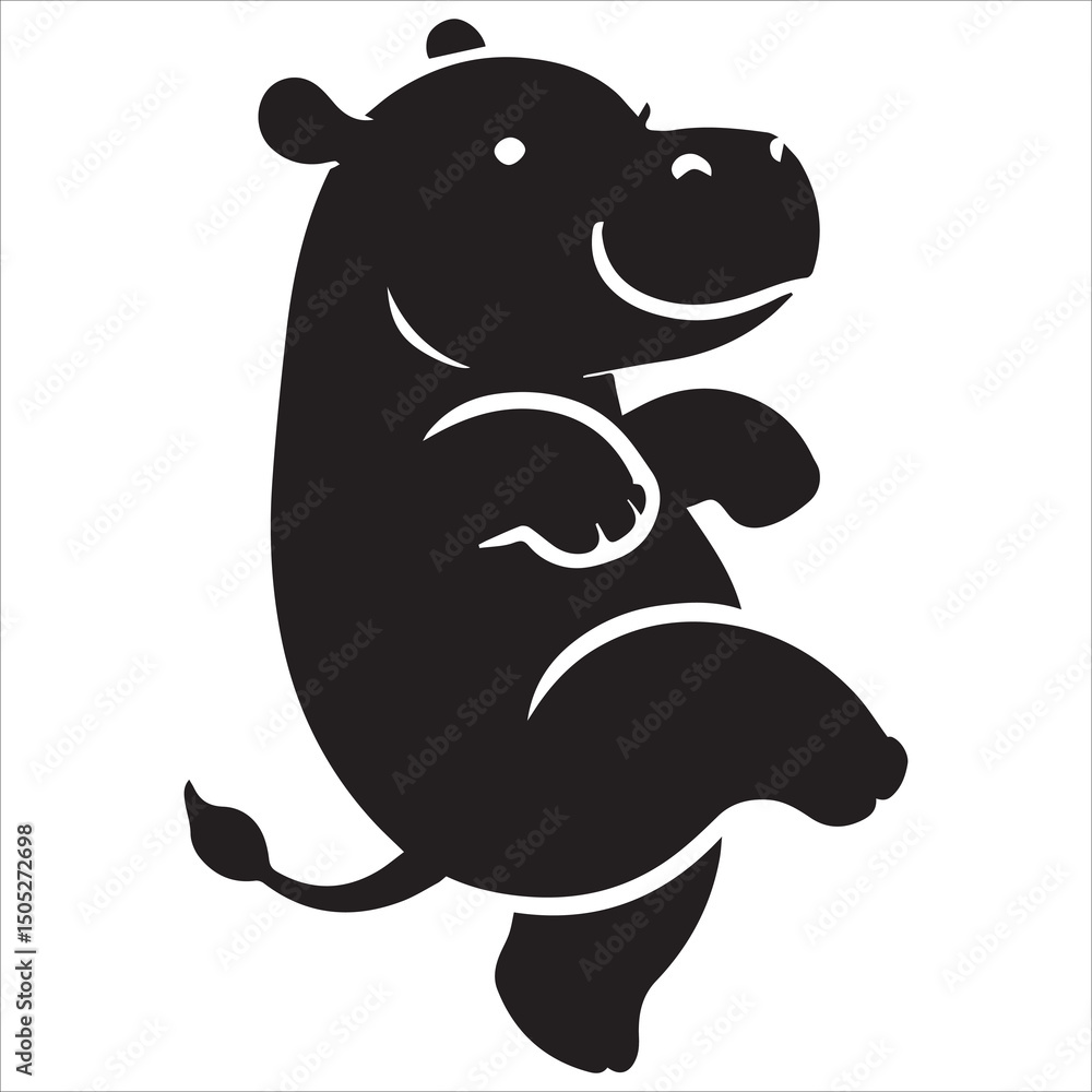 Baby Hippopotamus Dance Silhouette Baby Hippopotamus Dance Silhouette