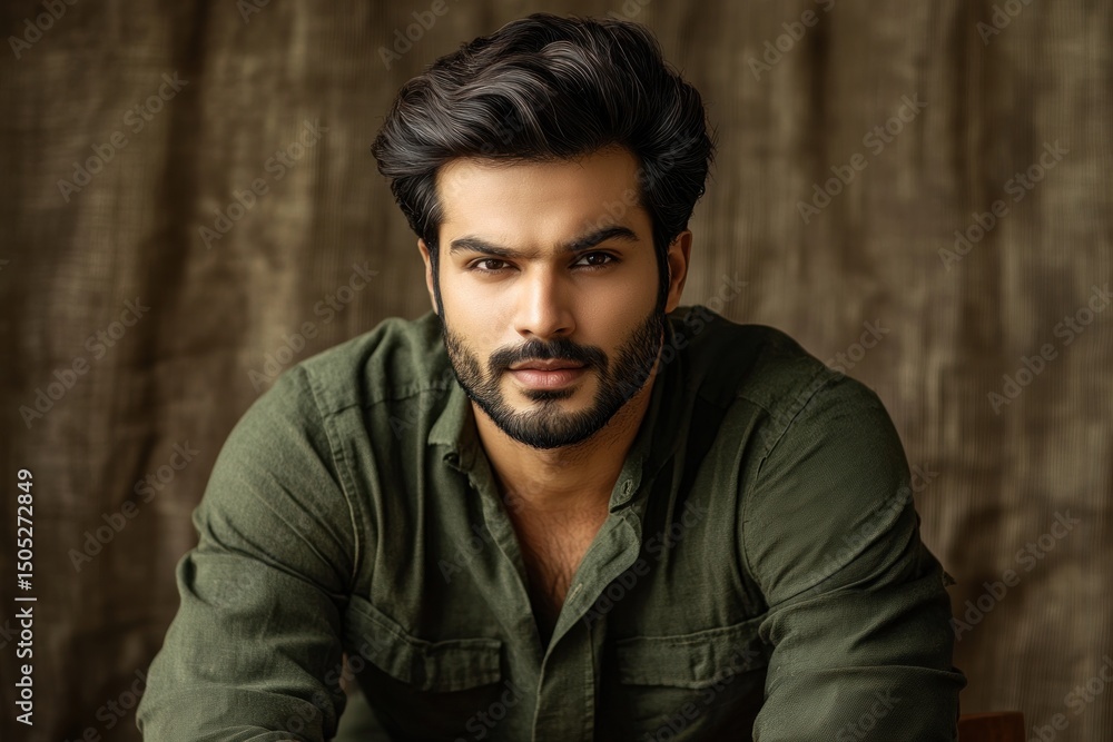 Fototapeta premium Man in a button-down shirt