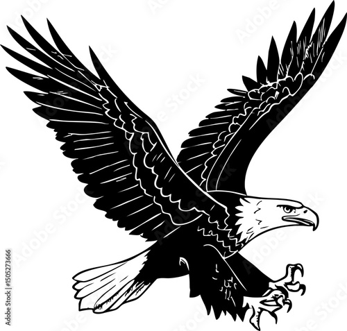 Majestic eagle soars through clear blue sky nature photography outdoor adventure wildlife perspective freedom