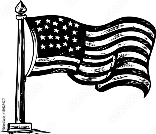 American flag waving amidst celebrations outdoor event national pride festive environment close-up view patriotism