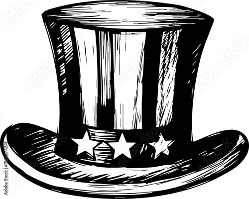 Celebratory parade featuring patriotic top hat urban streets festive atmosphere perspective american heritage