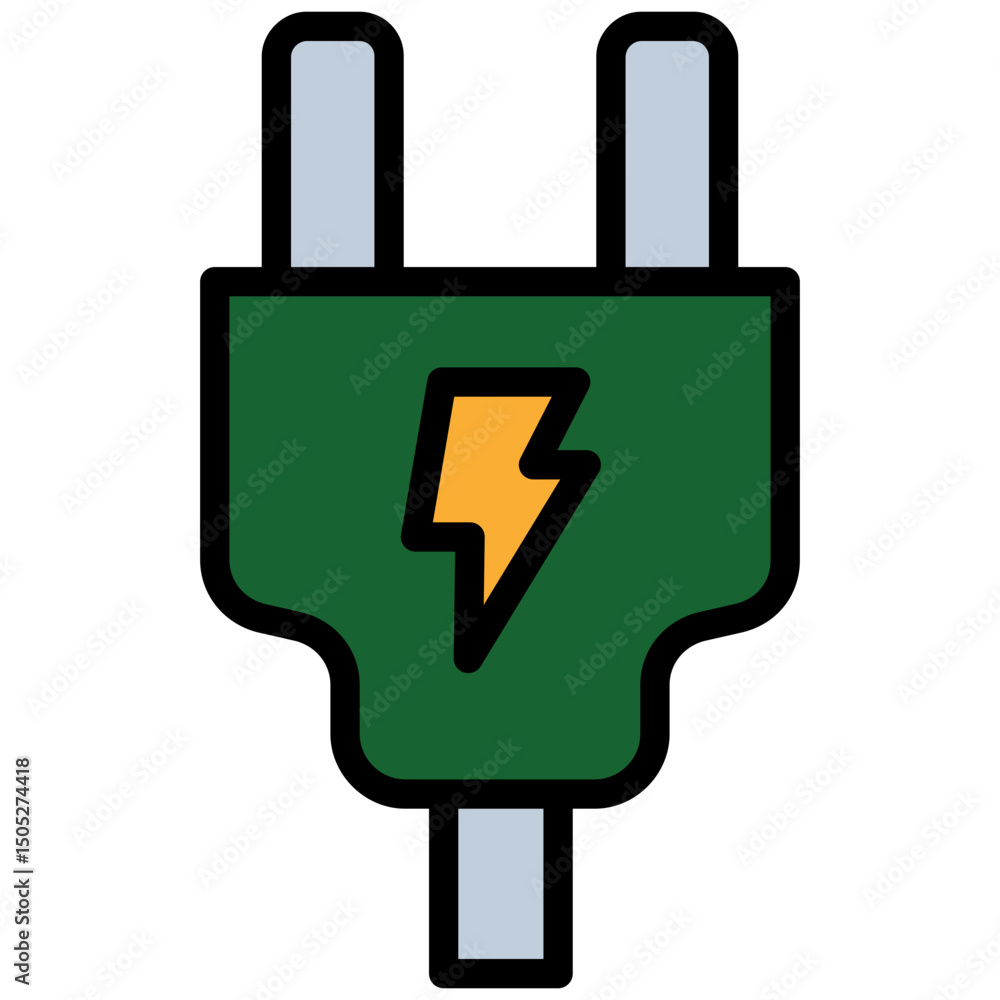 Electric Socket Plug Icon, Flat Design Style Icon Icon Symbol Electric Socket Plug Icon, Flat Design Style Icon Icon Symbol