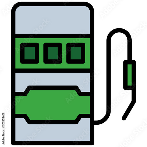 Gas Station Icon. Petrol Fuel Pumping. Gasoline Refuel. Diesel Tank Pump, Flat Design Style Icon Icon Symbol
