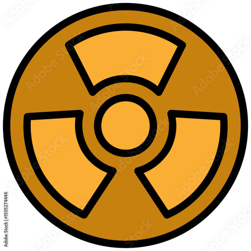 Nuclear Radiation Icon, Flat Design Style Icon Icon Symbol