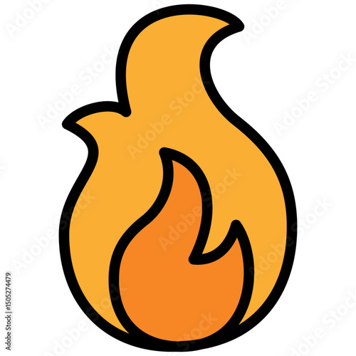 Fire Icon, Flat Design Style Icon Icon Symbol