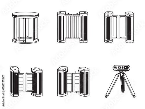 Turnstile Line Art Graphic For Transportation Projects
