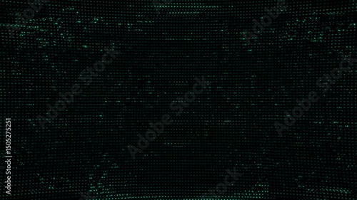 Abstract Digital Glitch Art Teal and Black Pixelated Texture