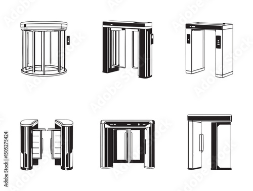 Turnstile Line Art Vector Illustration For Modern Use
