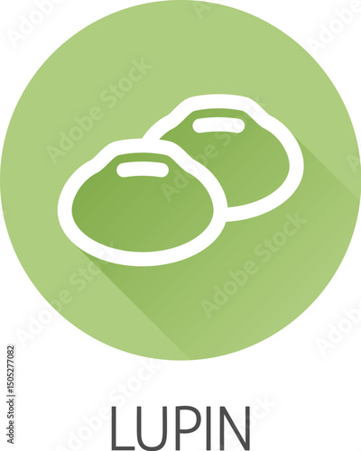 A lupin bean legume food icon concept. Possibly an icon for the mustard allergen or allergy.