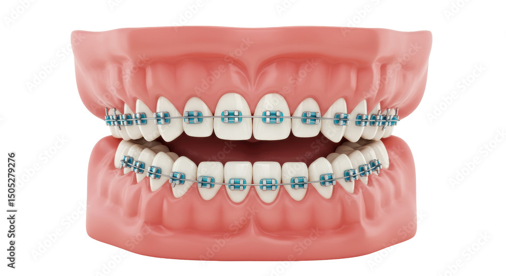 Obraz premium Isolated Dental Model with Braces