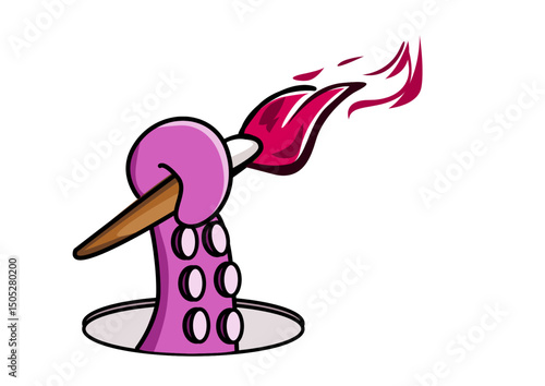 illustration of an artist octopus