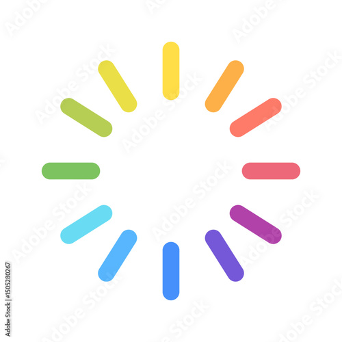 Colorful circle loader icon. Symbol of reload, refresh, loading, recycle and repeat. Interconnecting round arrow vector icon
