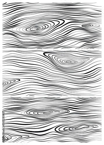 Wood texture. Clack wooden plank, cutting board, floor or table surface. Striped fiber textured background. Retro tree surface pattern in coloring style